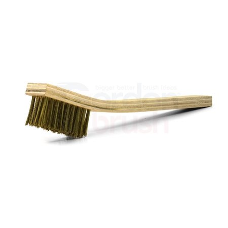 GORDON BRUSH 4 x 9 Row 0.008" Brass Bristle and Plywood Handle Large Scratch Brush 36BG